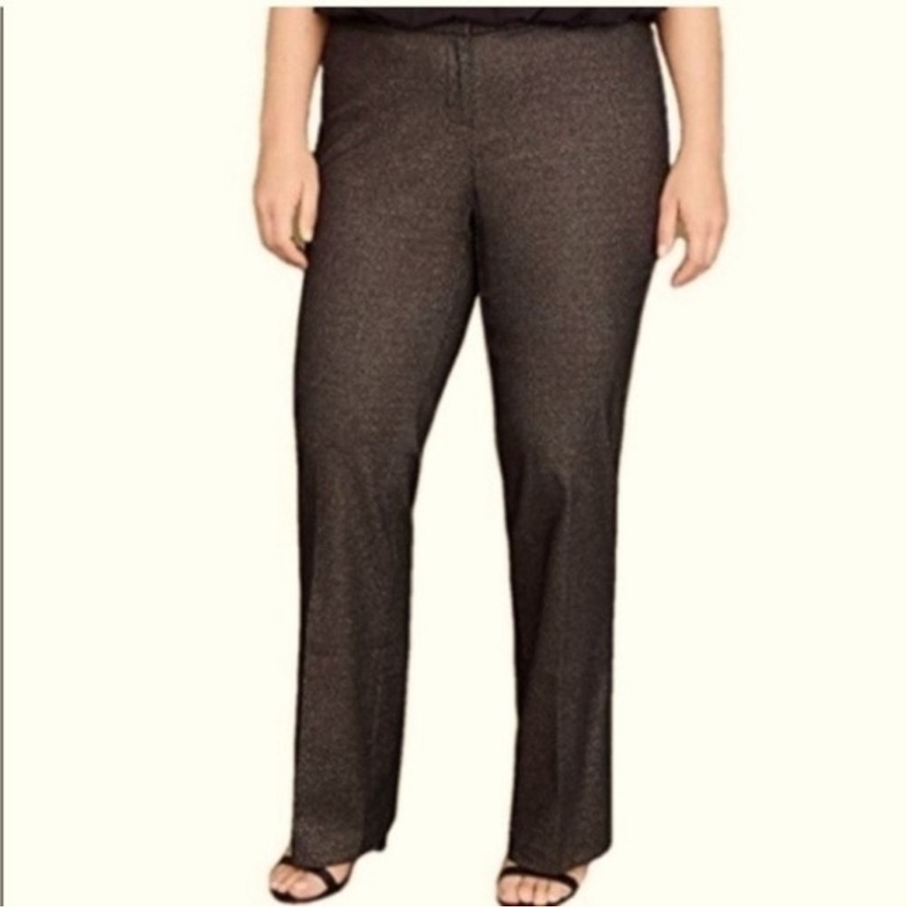 Lane Bryant, gold/ black shimmer trousers. 22R